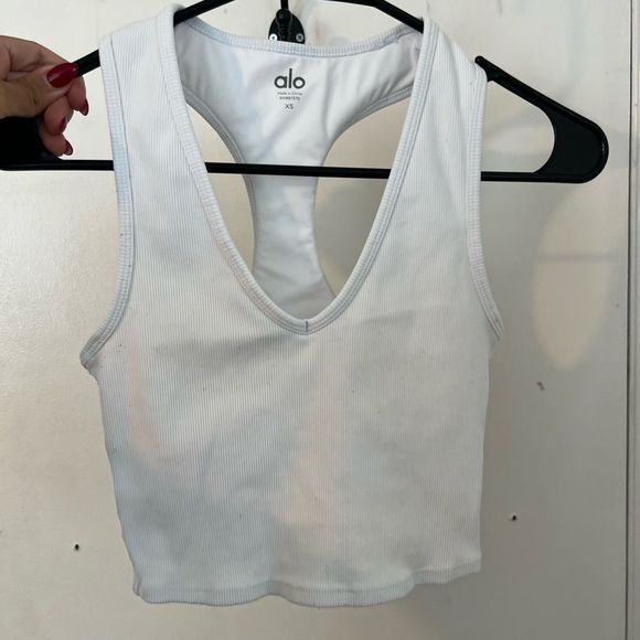 Alo Goddess Ribbed Cropped Racerback Tank - Picture 12 of 12